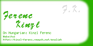 ferenc kinzl business card